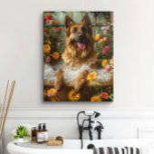 Deutsche Schäferkunst, Deutscher Schäferhund in Ba Poster