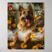 Deutsche Schäferkunst, Deutscher Schäferhund in Ba Poster (Vorne)