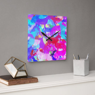 Deutsche Schäferkunst Quadratische Wanduhr