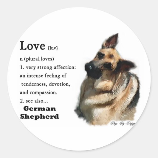 Deutsche Schäferkunstgeschenke Runder Aufkleber (Vorderseite)