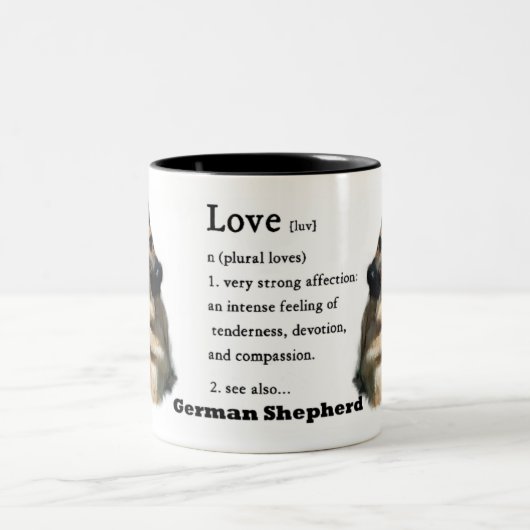 Deutsche Schäferkunstgeschenke Zweifarbige Tasse (Mittel)