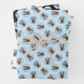 Deutsche Schäfermalerei Tan Niedliche Original Hun Geschenkpapier Set (Beispiel)