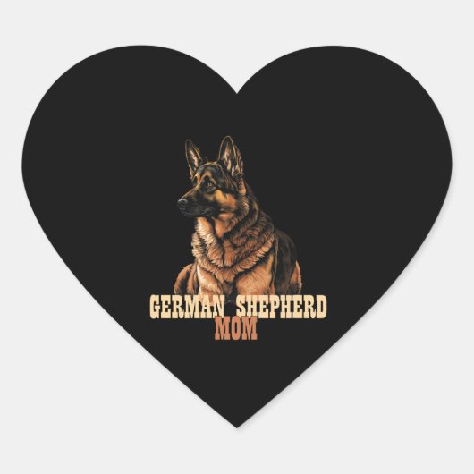 Deutsche Schäfermutter, Hundebesitzermutter, GSD M Herz-Aufkleber (Vorderseite)
