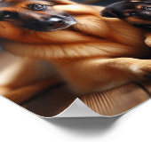 Deutsche Schäfermutter und ihr Welpe Poster (Ecke)