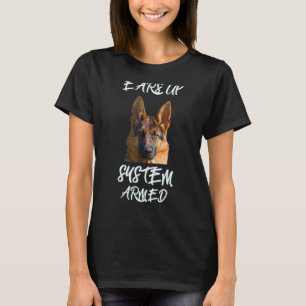 Deutsche Schäferohren in der Gegenwart bewaffnet T-Shirt