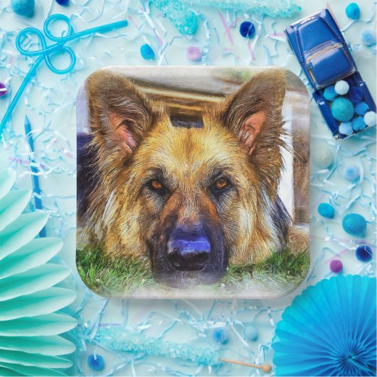 Deutsche Schäferpapierplatte Pappteller (Party)