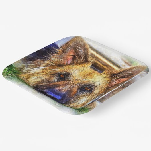 Deutsche Schäferpapierplatte Pappteller (Gewinkelt)