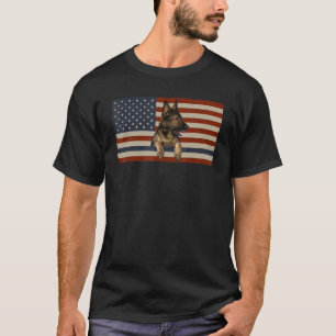 Deutsche Schäferpolizei Hund American Flag Blue Li T-Shirt