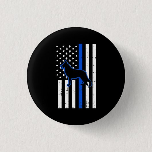Deutsche Schäferpolizei Hund K9 Patriotic Button (Vorderseite)