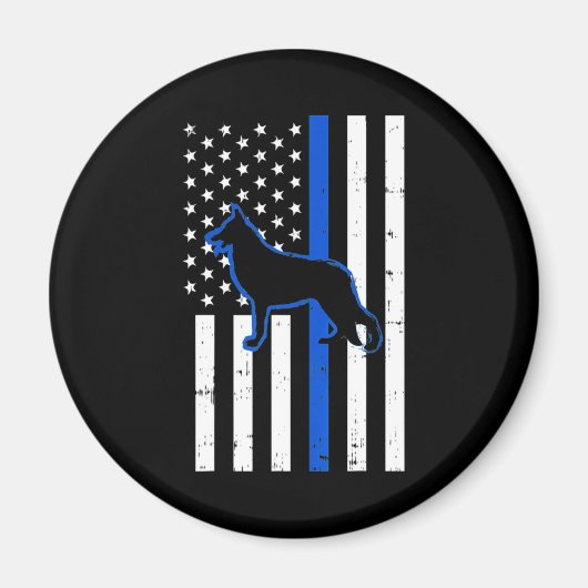Deutsche Schäferpolizei Hund K9 Patriotic Magnet (Vorne)