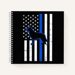 Deutsche Schäferpolizei Hund K9 Patriotic Notizblock
