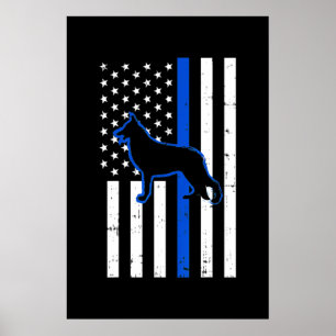 Deutsche Schäferpolizei Hund K9 Patriotic Poster