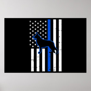 Deutsche Schäferpolizei Hund K9 Patriotic Poster