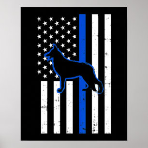Deutsche Schäferpolizei Hund K9 Patriotic Poster