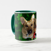 Deutsche Schäferspielzeug-Rentierfische Grüne Schn Tasse (Vorderseite Links)