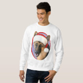Deutsche Schäferweihnachtsfest-Weihnachtsmannmütze Sweatshirt (Vorne ganz)
