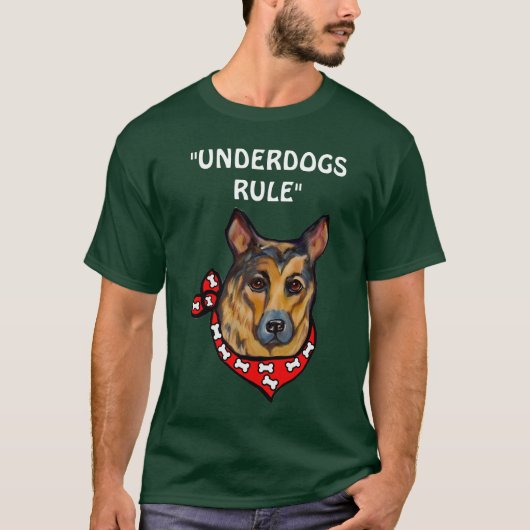 DEUTSCHE SCHEPHERDE UNDERDOG T-Shirt (Vorderseite)