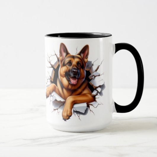 Deutsche Scheppard in einer Mauer Tasse (Rechts)