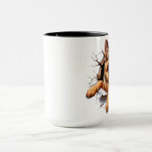 Deutsche Scheppard in einer Mauer Tasse (Zentrum)