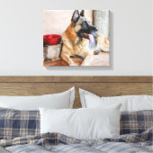 Deutsche Scheune durch Wasserbecken ruhen Leinwanddruck (Insitu (Schlafzimmer))