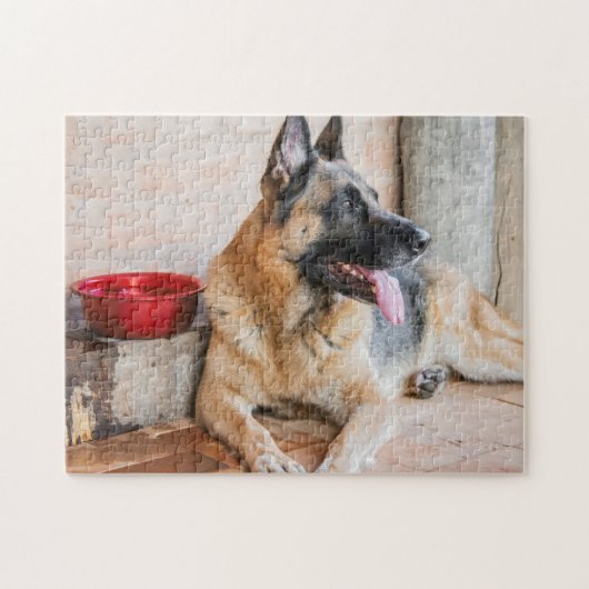 Deutsche Scheune durch Wasserbecken ruhen Puzzle (Horizontal)