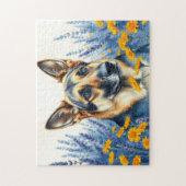 Deutsche Scheune in den Blume Puzzle (Vertikal)