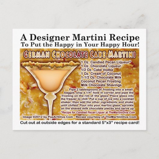 Deutsche Schokolade Martini Rezept Postkarte (Vorderseite)