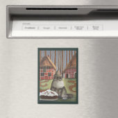 Deutsche Schwarzwaldkatze mit Kuchen Magnet (In Situ (Geschirrspüler))