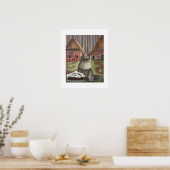 Deutsche Schwarzwaldkatze mit Kuchen-Wandkunst Poster (Küche)