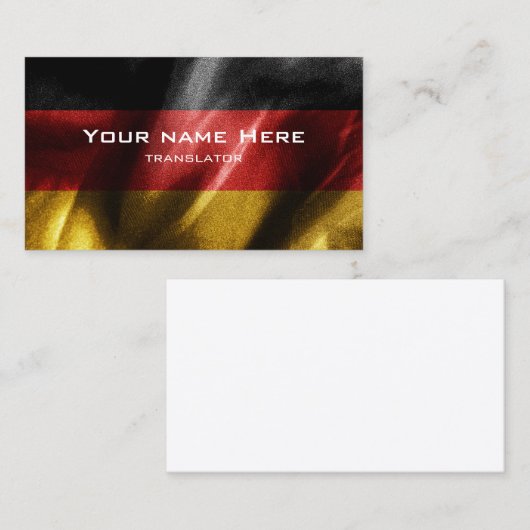 Deutsche Seidenflagge Visitenkarte (Vorne/Hinten)