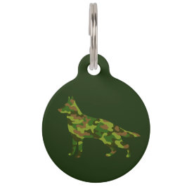 Deutsche Shepard-Armee grüne Tarnung Haustiermarke