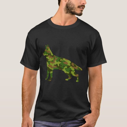 Deutsche Shepard-Armee grüne Tarnung T-Shirt (Vorderseite)