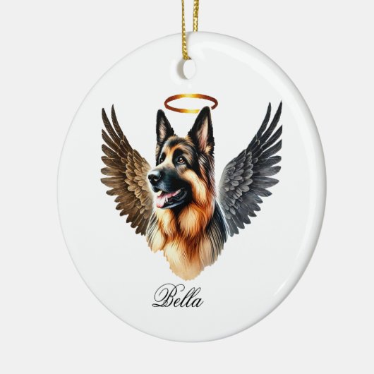 Deutsche Shepard Tan & Black Memorial Keramik Ornament (Links)