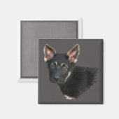 Deutsche Shepard Welpenpasten Magnet (Vorderseite/Rückseite)