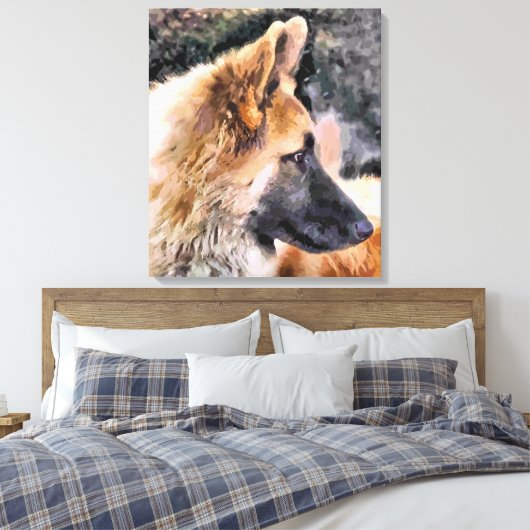 DEUTSCHE SHEPHERD DOG LEINWANDDRUCK (Insitu (Schlafzimmer))