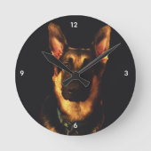 DEUTSCHE SHEPHERD DOG RUNDE WANDUHR (Vorderseite)