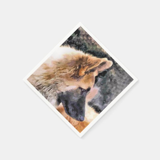 DEUTSCHE SHEPHERD DOG SERVIETTE (Ecke)