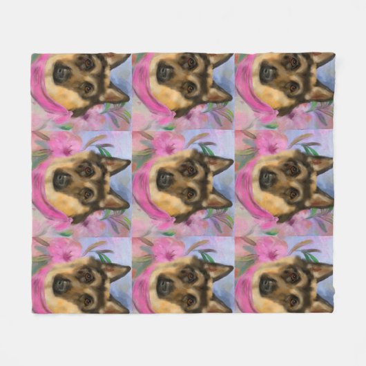 DEUTSCHE SHEPHERD FLEECEDECKE (Vorderseite (Horizontal))