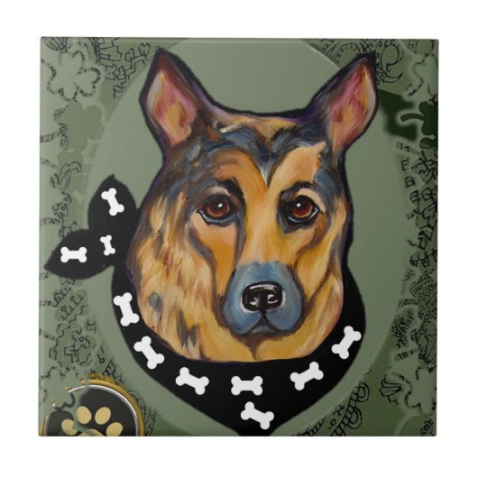 DEUTSCHE SHEPHERD FLIESE (Vorderseite)