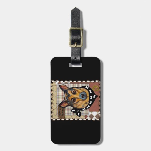 DEUTSCHE SHEPHERD GEPÄCKANHÄNGER (Vorderseite vertikal)