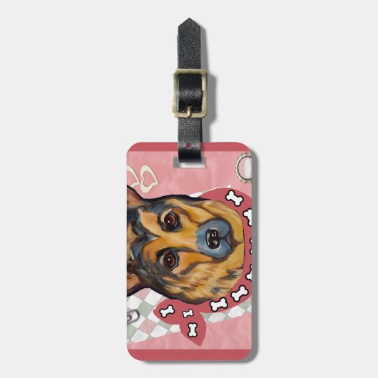 DEUTSCHE SHEPHERD GEPÄCKANHÄNGER (Vorderseite vertikal)