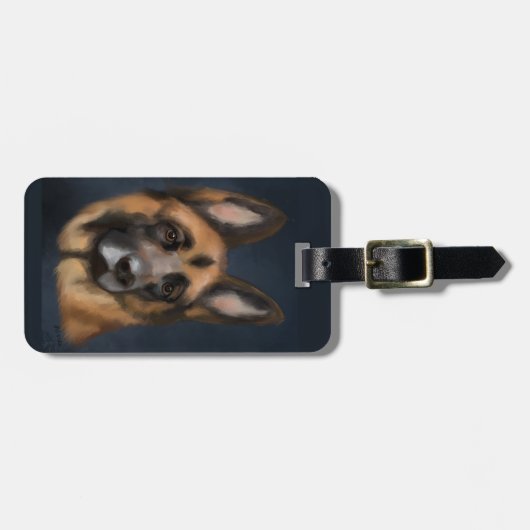 DEUTSCHE SHEPHERD GEPÄCKANHÄNGER (Vorderseite horizontal)