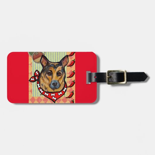 DEUTSCHE SHEPHERD GEPÄCKANHÄNGER (Vorderseite horizontal)