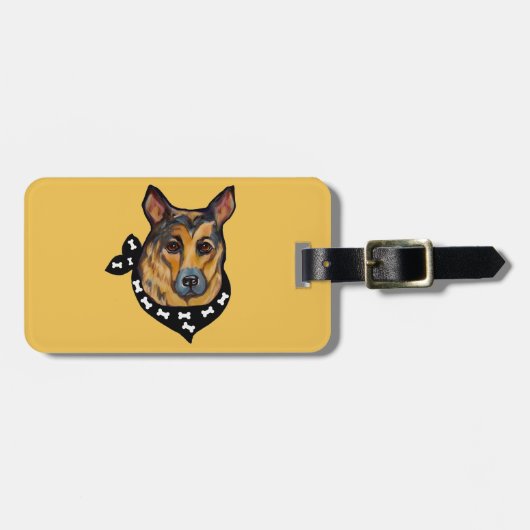 DEUTSCHE SHEPHERD GEPÄCKANHÄNGER (Vorderseite horizontal)