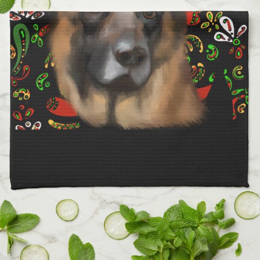 DEUTSCHE SHEPHERD GESCHIRRTUCH (Gefaltet)