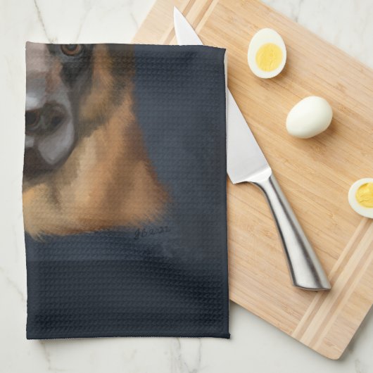 DEUTSCHE SHEPHERD GESCHIRRTUCH (Viertel Falte)