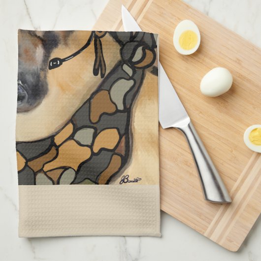 DEUTSCHE SHEPHERD GESCHIRRTUCH (Viertel Falte)