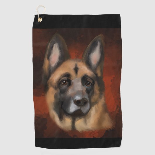 DEUTSCHE SHEPHERD GOLFHANDTUCH (Vorderseite)