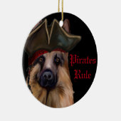 DEUTSCHE SHEPHERD KERAMIK ORNAMENT (Rechts)