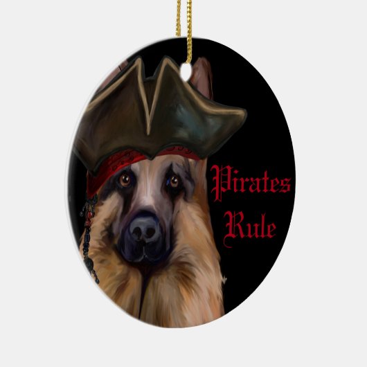 DEUTSCHE SHEPHERD KERAMIK ORNAMENT (Rechts)